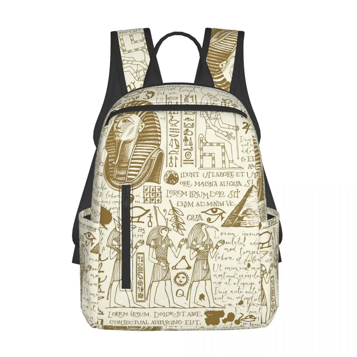 古代エジプトの神ホルスとアヌビスエジプトのファラオバックパックデイパック男の子女の子ブックバッグスクールバッグショルダーバッグ男性女性用