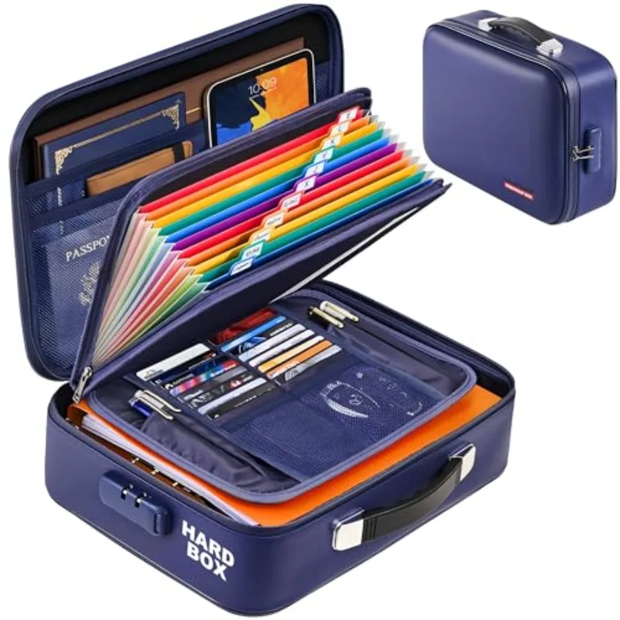 

Огнестойкий ящик для документов с замком, водонепроницаемый сейф-органайзер для важных документов, бумаг, паспортов, сертификатов