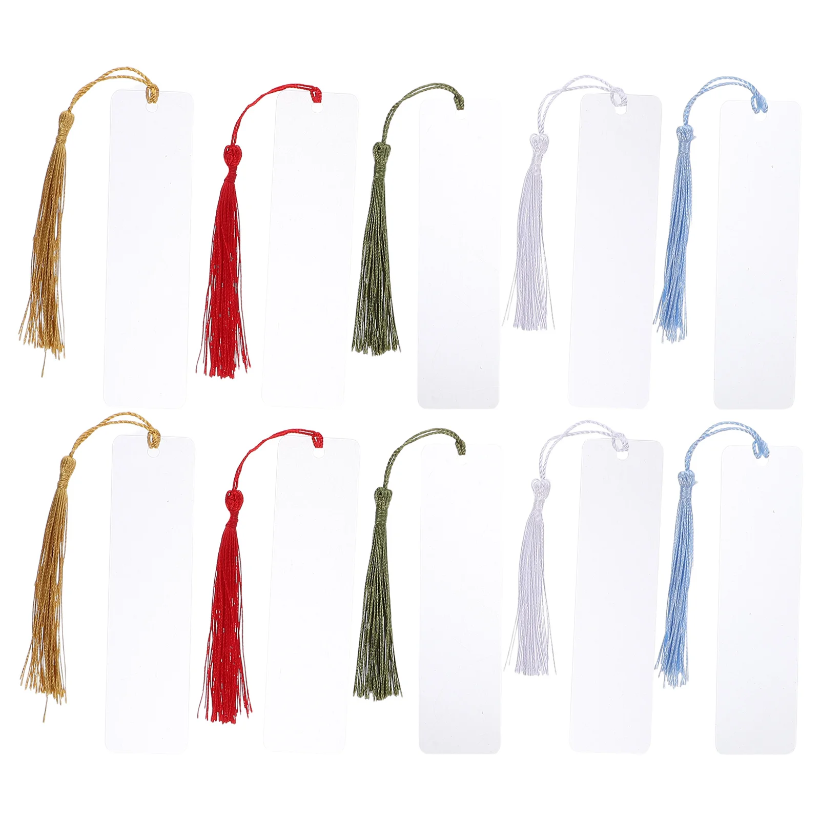 

1Set Transparent Clear Acrylic Bookmark Blanks Colorful Tassels DIY Bookmarks for Crafting Reading School Gift Supplies