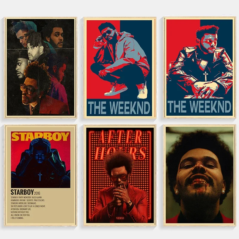 Rapper The Weeknd Retro Poster Kraft Paper After Hours Prints DIY Vintage Home Room Bar Cafe Decor Aesthetic Art Wall Painting