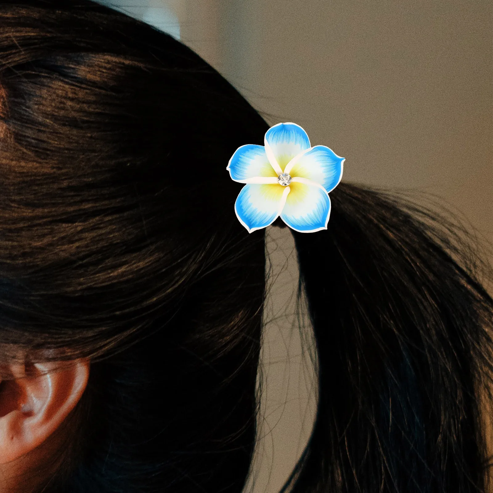 

2Pcs Elegant Flower Hair Ropes Soft Clay Decorative Elastic Accessories for Thick Thin Hair Ponytails Ponytail Holders