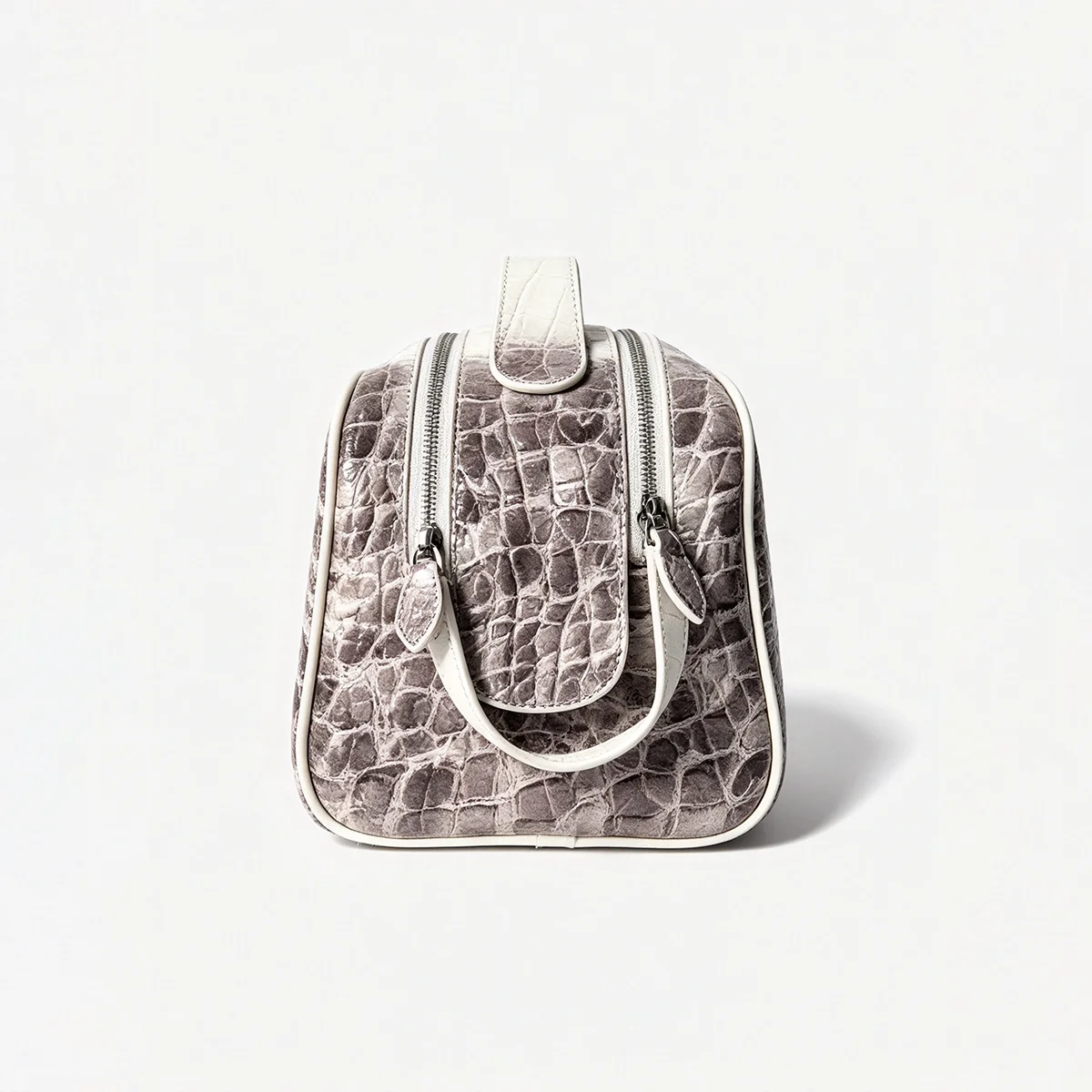 Echtleder-Kosmetiktasche mit Krokodil-Textur, Reise-Kosmetikbeutel, große Kapazität, Unisex-Organizer, mehrere Farben zur Auswahl. – Detail 12
