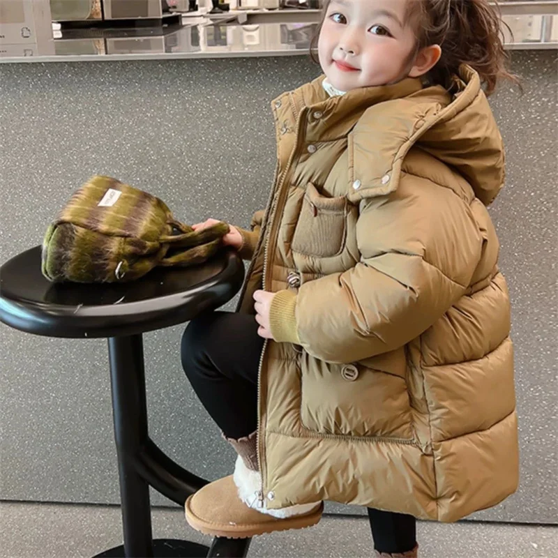 Girls Coat Overcoat Jacket Windbreak Outerwear 20Girls C24 Graceful Winter Autumn Warm Cotton Christmas Gift Children's Clothing