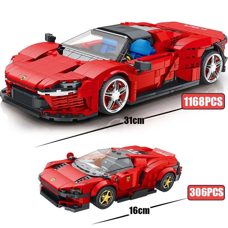 1：16 Ferra Daytona SP3 Technical Car Building Blocks City Red Sports Racing Vehicle Bricks Construction Toys For Kids Boys Gifts