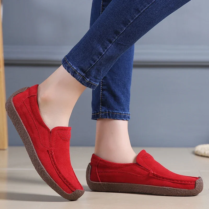 Comfortable Fashionable and Lightweight Suede Women\'s Casual Shoes Casual Shoes Breathable Slide Sleeves Driving Shoes for Women