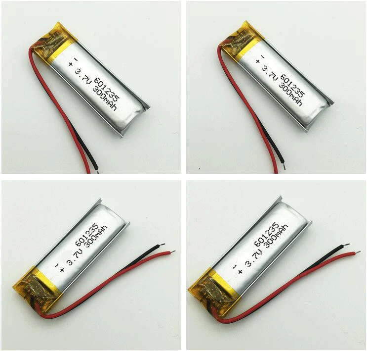 

4x 601235 300mah 3.7V Lithium Polymer Battery For Bluetooth Headset Voice Recorder Reading Pen Rechargeable Li-polymer Batteries