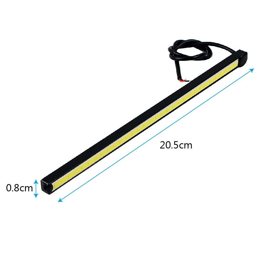 Luzes diurnas do carro, lâmpadas de nevoeiro LED DRL COB, fonte de luz, estilo de carro, 20,5 cm