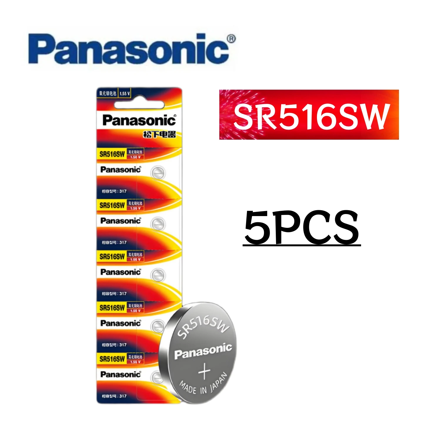 5 قطعة بطارية باناسونيك الأصلية SR416SW SR512SW SR516SW SR527SW SR716SW SR521SW 337 335 317 319 379 AG0 LR521 179 LR63 بطارية #4
