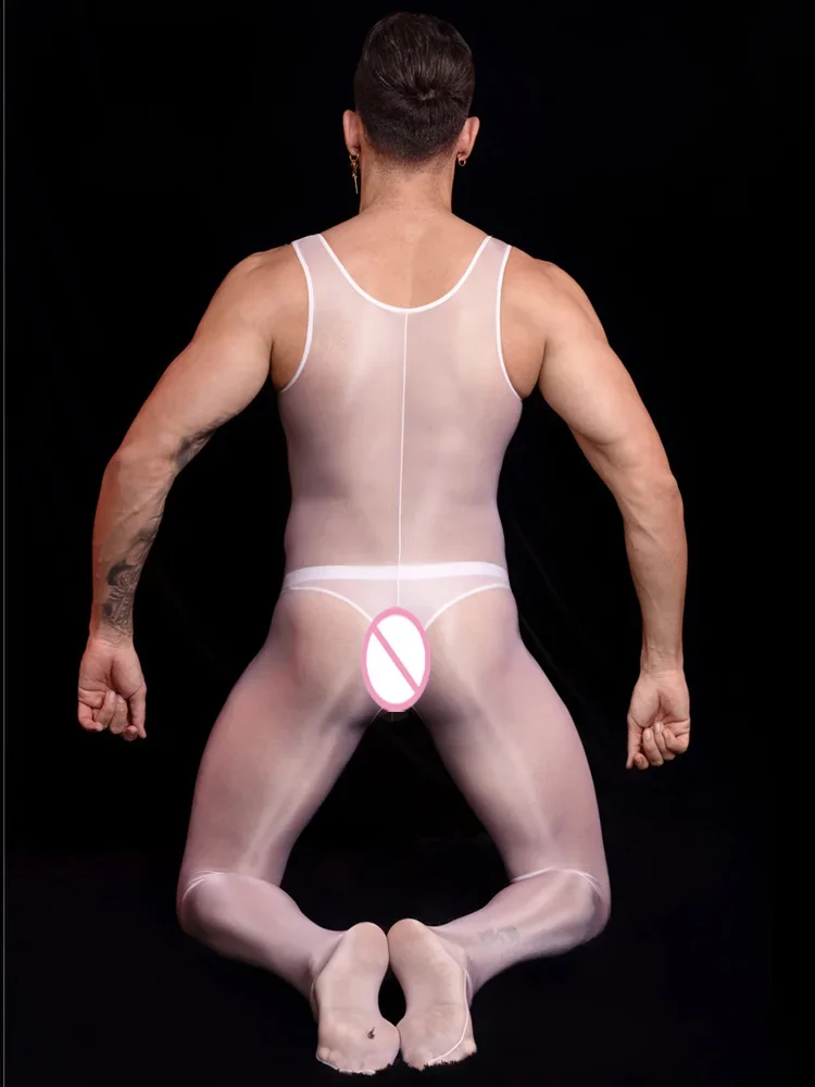 Mono de entrepierna abierta Para hombre, pijama Sexy ultrafino transparente Para adultos, body Porno ajustado y elástico Para Fitness