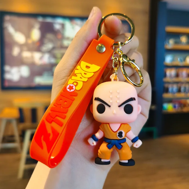 Ball Z Goku PVC Keychain 3D Cartoon Anime Figure Keyring for Kids Bag Car Key Holder - Cute Collectible Gift for Boys Girls view 3