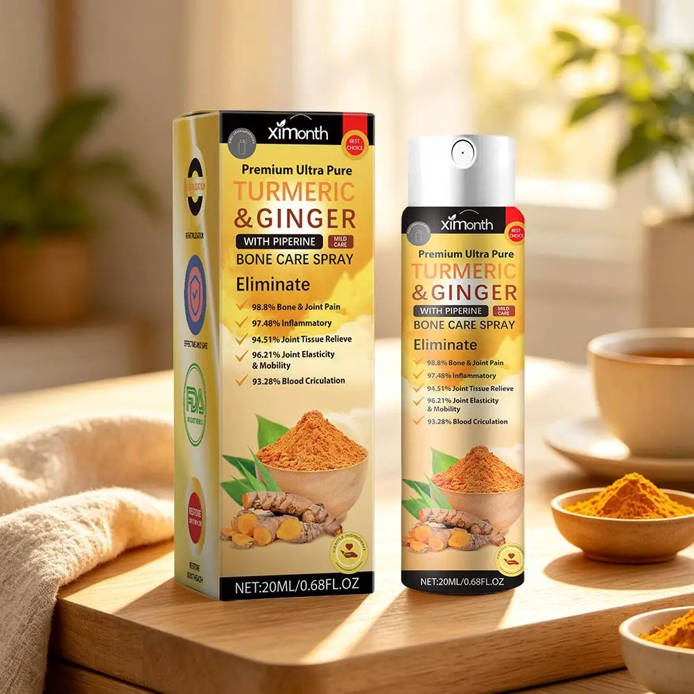 Turmeric Ginger Joint Massage Spray with Piperine Hydrating Body Care Spray Nourishing Skin Daily Joint Comfort Maintenance