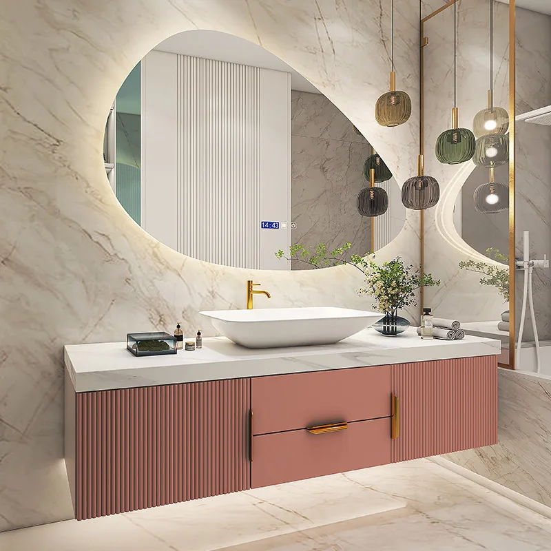 

2024 Hot Waterproof China Vanity Lavabo Wood Design Corner Wall Mirror Wash Basin Bathroom Cabinet,Vanity Cabinet Home Center