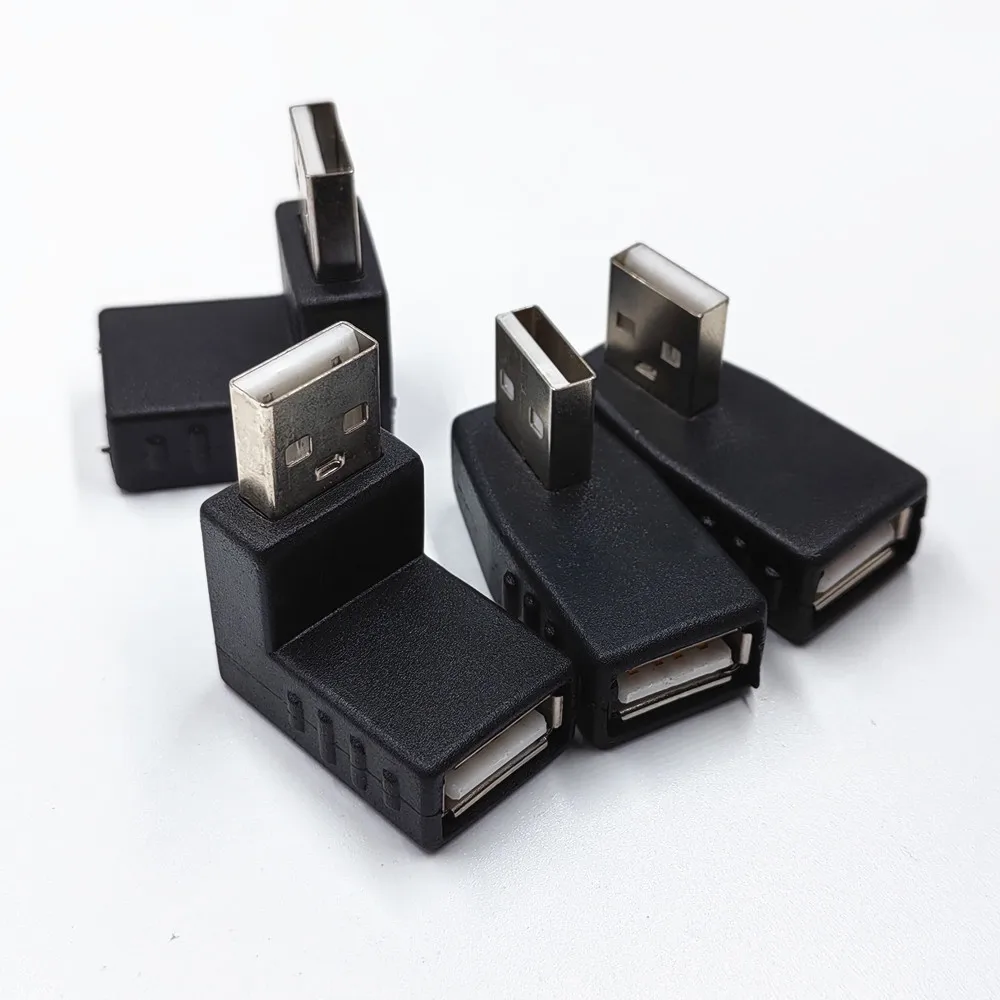 1PC UP&Down&Left&Right USB Cable Adapter M/F USB Male to Female Extension 90 Degree Right Angled Adaptor for  Laptop PC