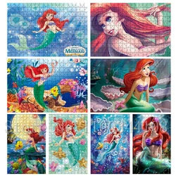 Rompecabezas de La Sirenita para adultos, rompecabezas de papel de la princesa Ariel de Disney para descomprimir, juguetes de ensamblar, 300/500/1000 piezas