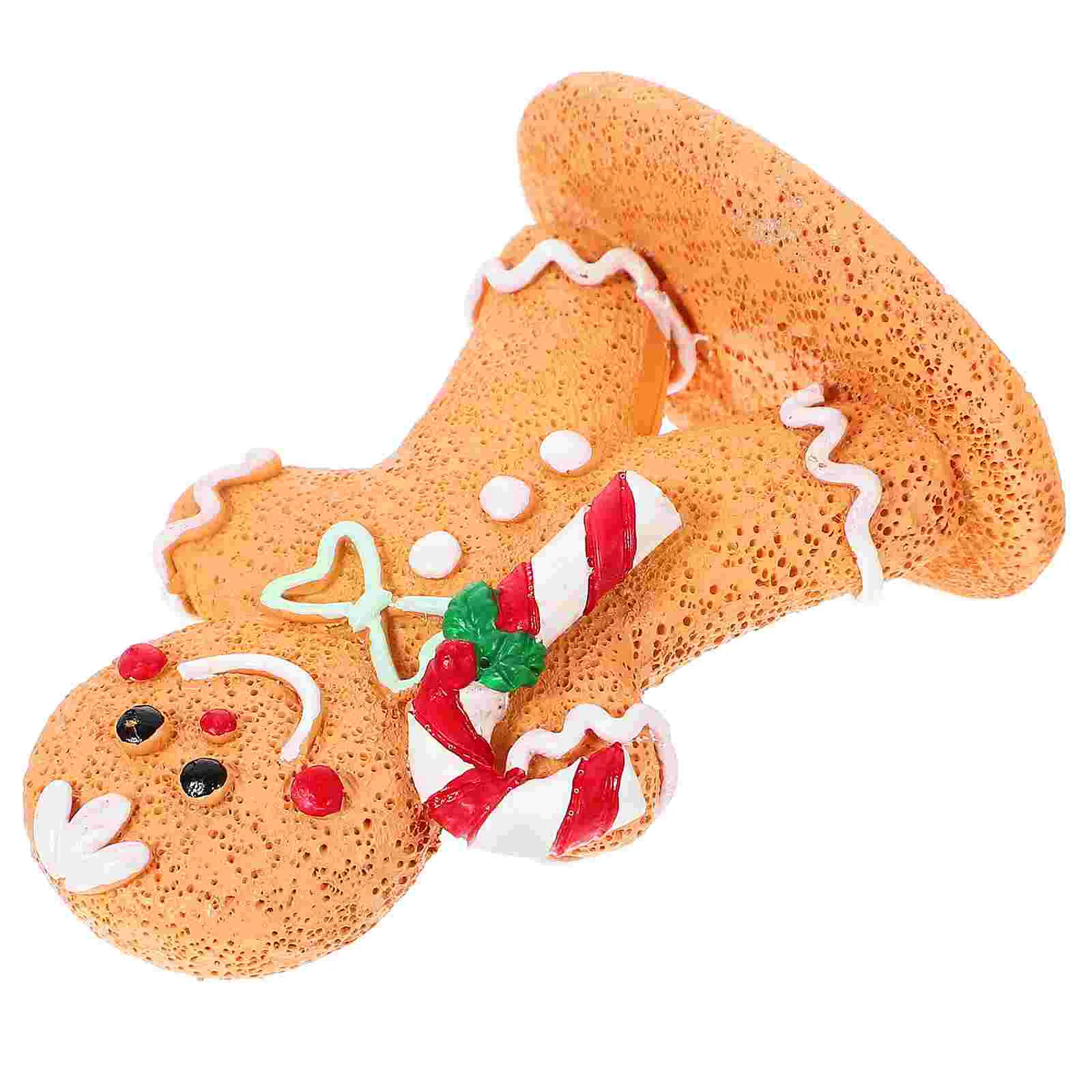 

Mini Gingerbread Man For Table Decoration Statue Christmas Miniature Tabletop Party Centerpiece Resin Decorative Child