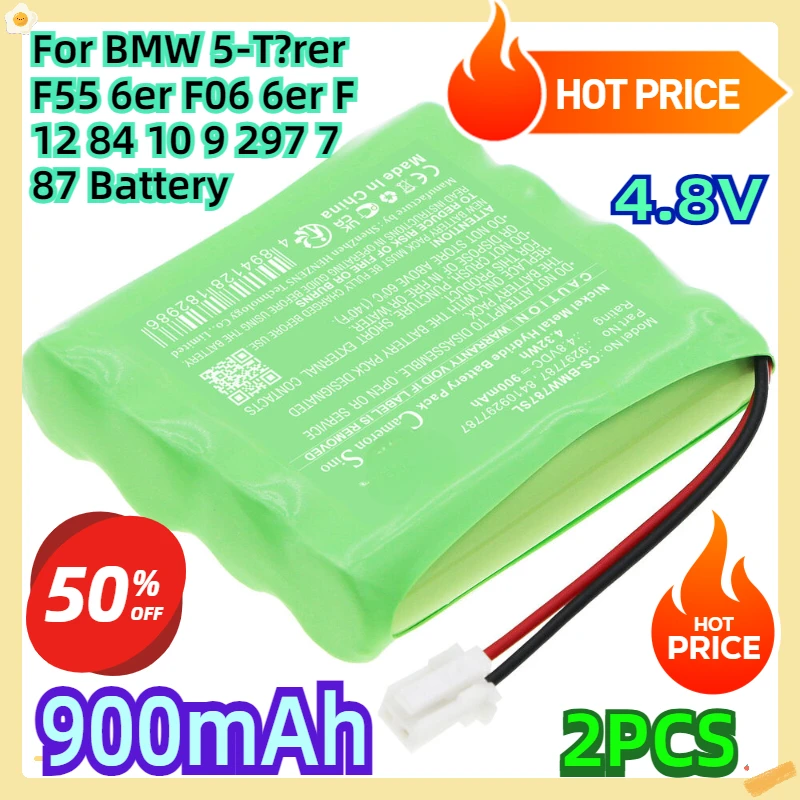 For BMW 5-T?rer F55 6er F06 6er F12 84 10 9 297 787 900mAh 4.8V Battery 2pcs