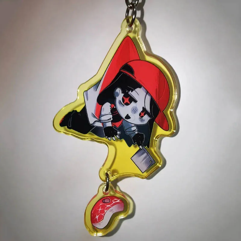 أنيمي يي شي جزار الغرور تأثيري المفاتيح الاكريليك قلادة كيرينغ الوجهين مفتاح سلسلة حقيبة الملحقات تجهيزات حفلة الهالوين