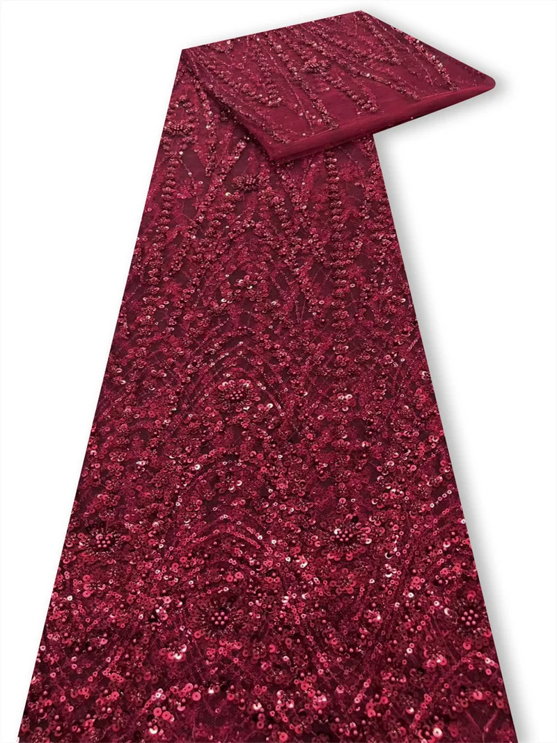 

Новая мягкая сетчатая ткань ручной работы с вышивкой бисером и пайетками, 1 ярд, для свадебных платьев, ципао, сценических костюмов, DIY-проектов и пошива одежды