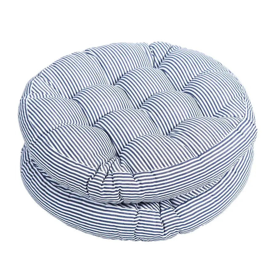 

Indoor Outdoor Cushions 22 Inch Round Striped Chair Cushions for Patio Garden Seat Cushion Pads for Home Floor Pillows Window Pa