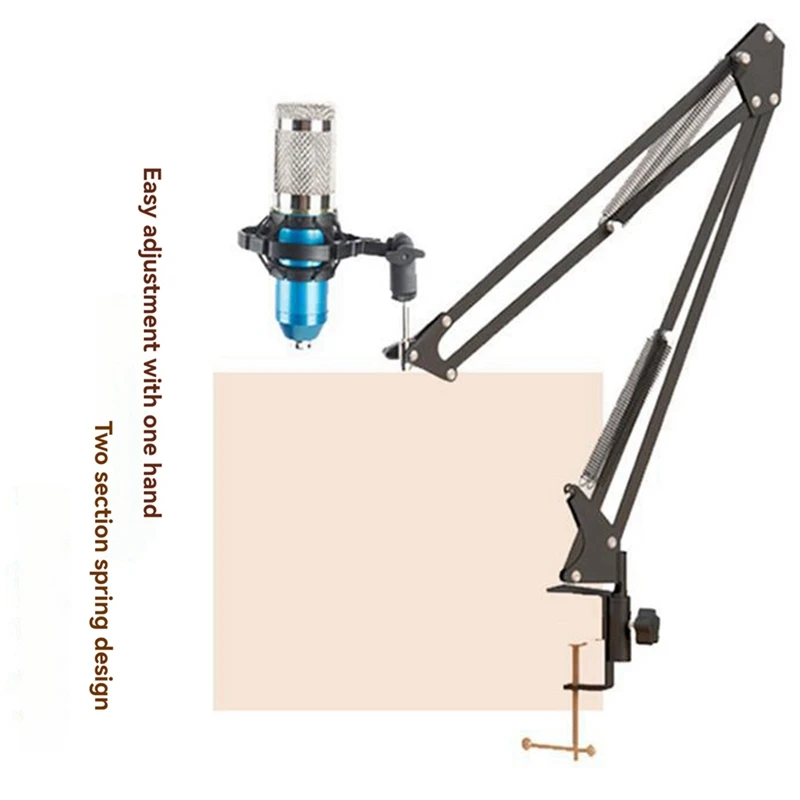Desktop Microphone Stand Adjustable Microphone Stand With F-Clamp, Suitable For 1.75In Diameter Mics