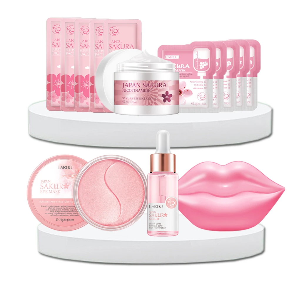 Beauty Skin Care Sets Sakura Facial Mask Whitening Cream Lip Mask Skincare set Korean Cosmetic Eye Care