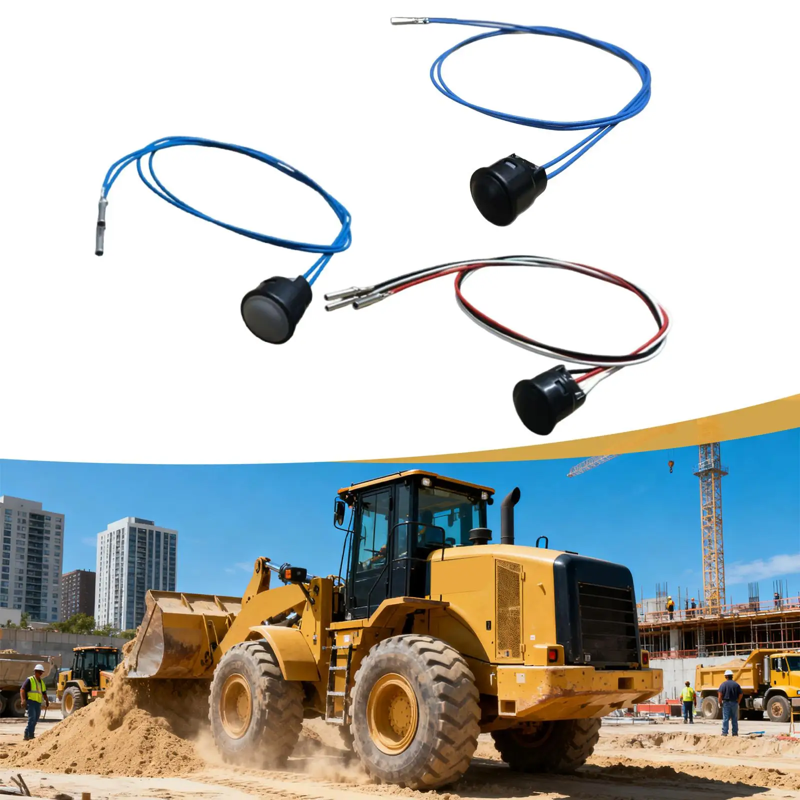 Heavy Duty Excavator Joystick Push Button Switch Assembly for Loader Handle Accessories Easy Install ABS