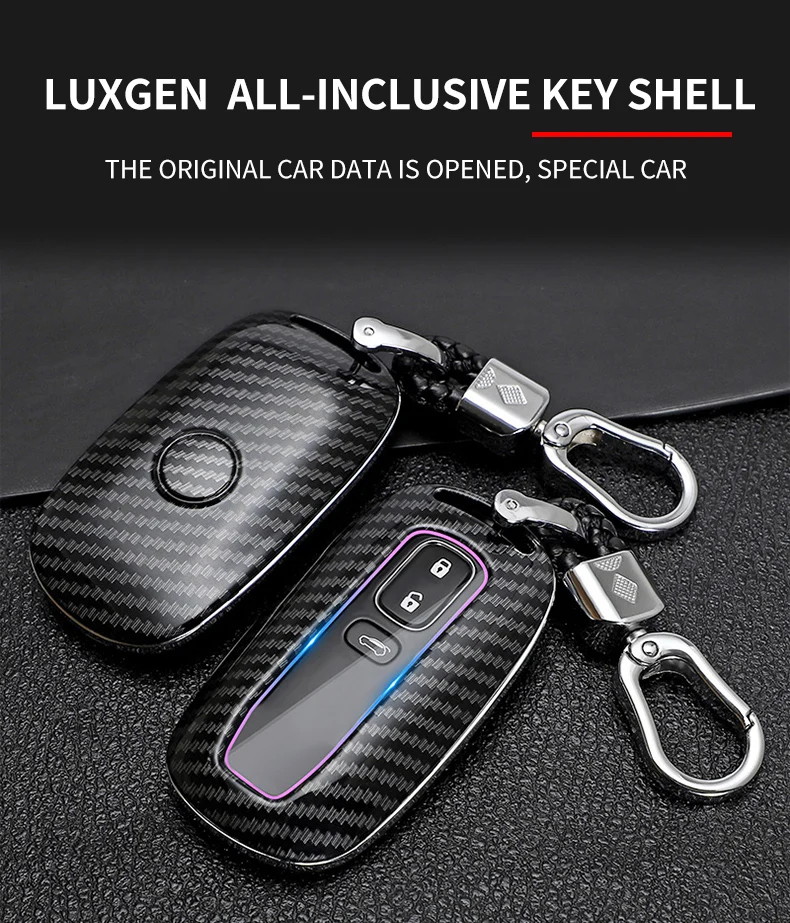 1PCS Premium Luxgen Car Key Shell - Ultimate Protection with Carbon Fiber Texture and All-Inclusive Design