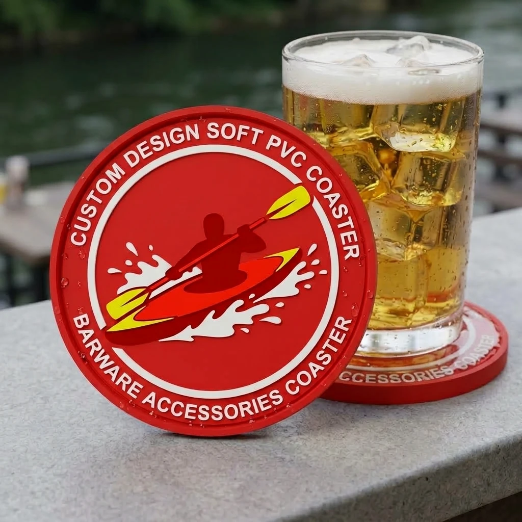 Custom Printed Logo Round Silicone Coaster Soft PVC Cup Pad Heat Resistant Home Kitchen Decor Wholesale