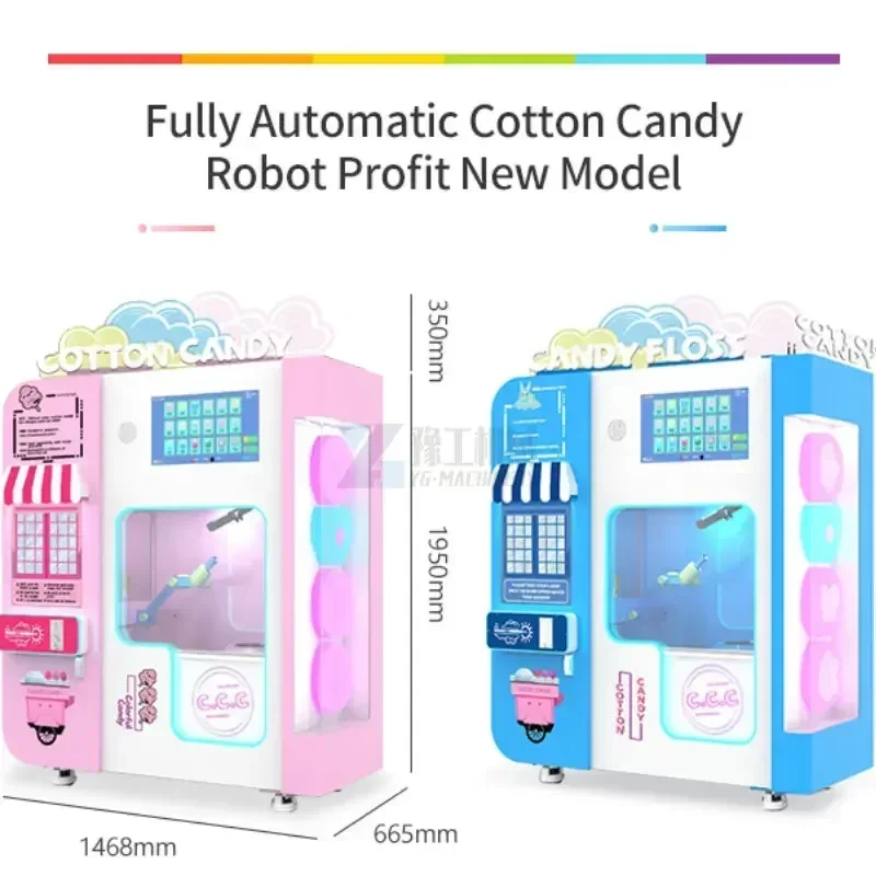 YG Cotton Candy Vending Machine Support Multi-Language Commercial Cotton Candy Machine Cotton Candy Vending Machine