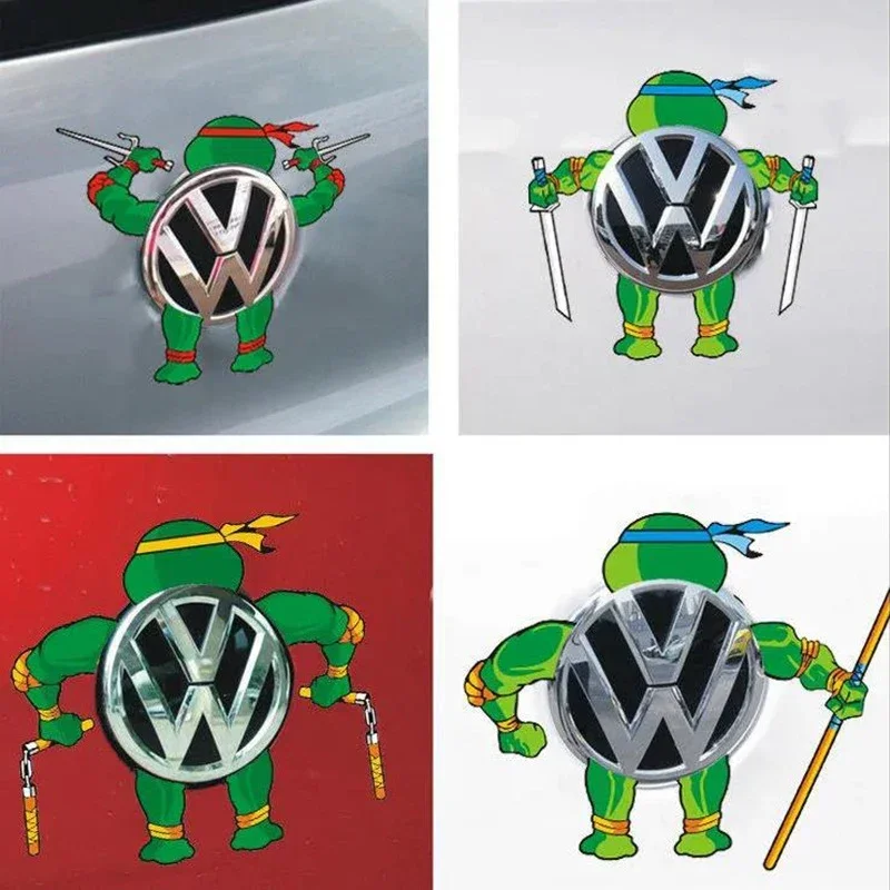 

1PCS TMNT Teenage Mutant Ninja Turtles Car Front Hood Badge Stickers Car Logo Cool DIY Brand Funny Auto Logo Sticker Accessories