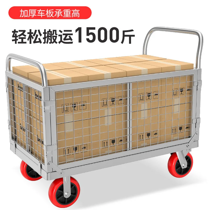 Set up a street stall, supermarket, picking cart, cart, fence, handcart, cart, transport truck, cart, flat folding trailer