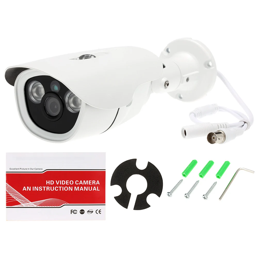 1080P 2.0MP AHD Bullet CCTV Camera 3.6mm 1/3’’ CMOS 2 Array IR LEDs Night Vision IR-CUT Rainproof Indoor Outdoor Home Security