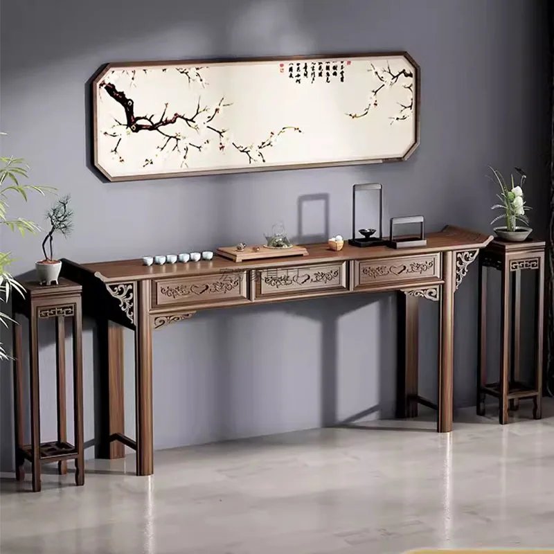 

New Chinese style antique solid wood strips for table Buddhist platform household long incense strips