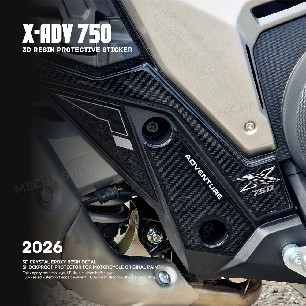 3D Resin Motorcycle Stickers Side Heel Area Protective Decal For X-ADV 750 XADV 750 2025-2026