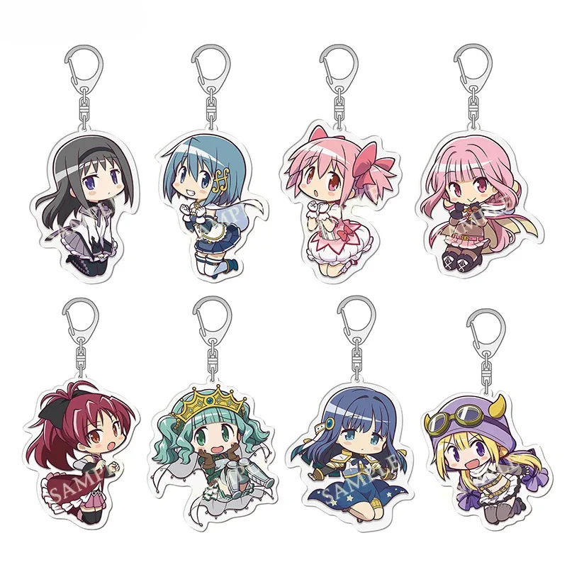 Animation Derivatives Acrylic Key Chain Kaname Madoka Miki Sayaka Akemi Homura Backpack Pendant Kawaii Brithday Gift for Friend