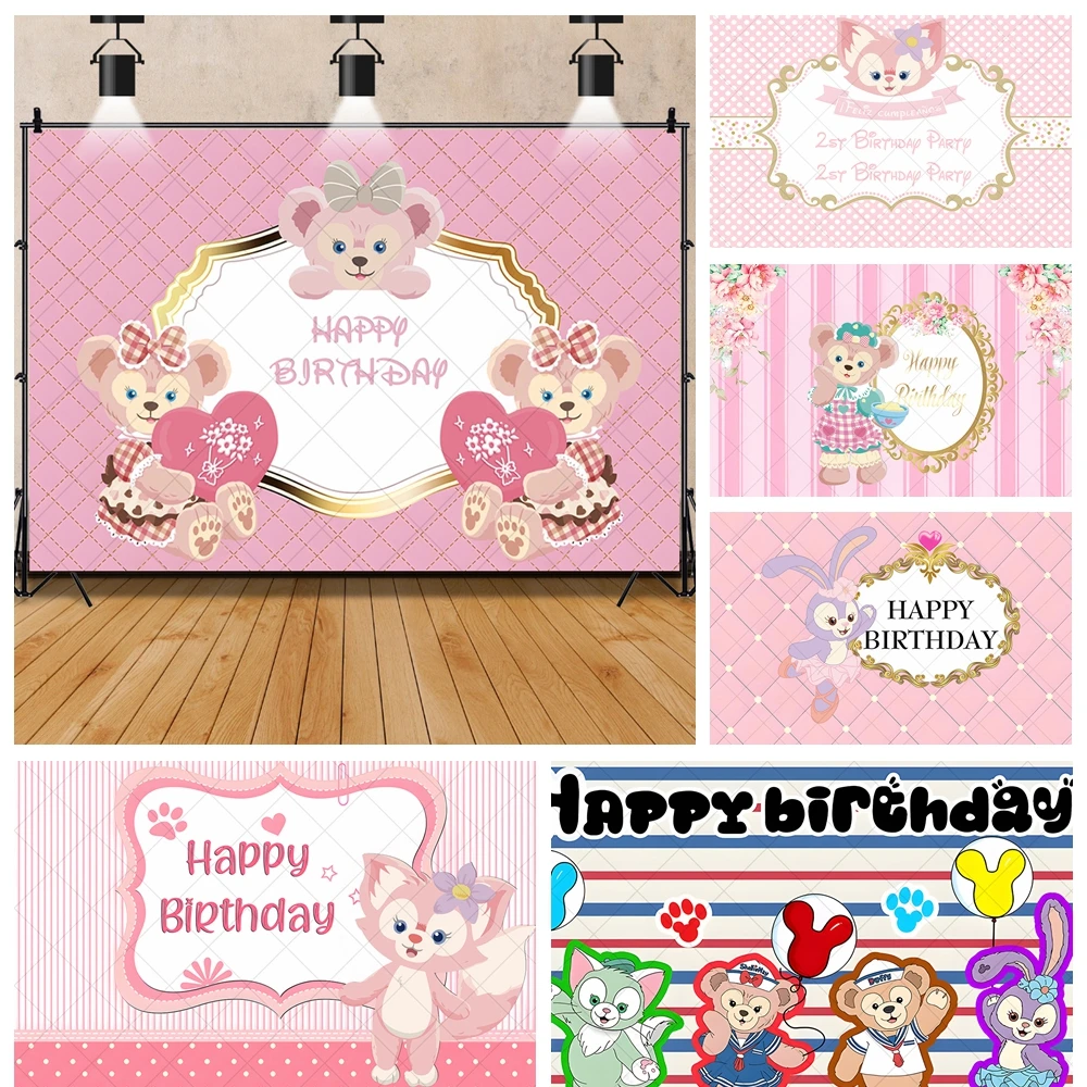 Disney Paradise Linna Bell Cartoon Kid Girl Birthday Party Banner Backdrop Custom Child Room Photography Poster Decor Background