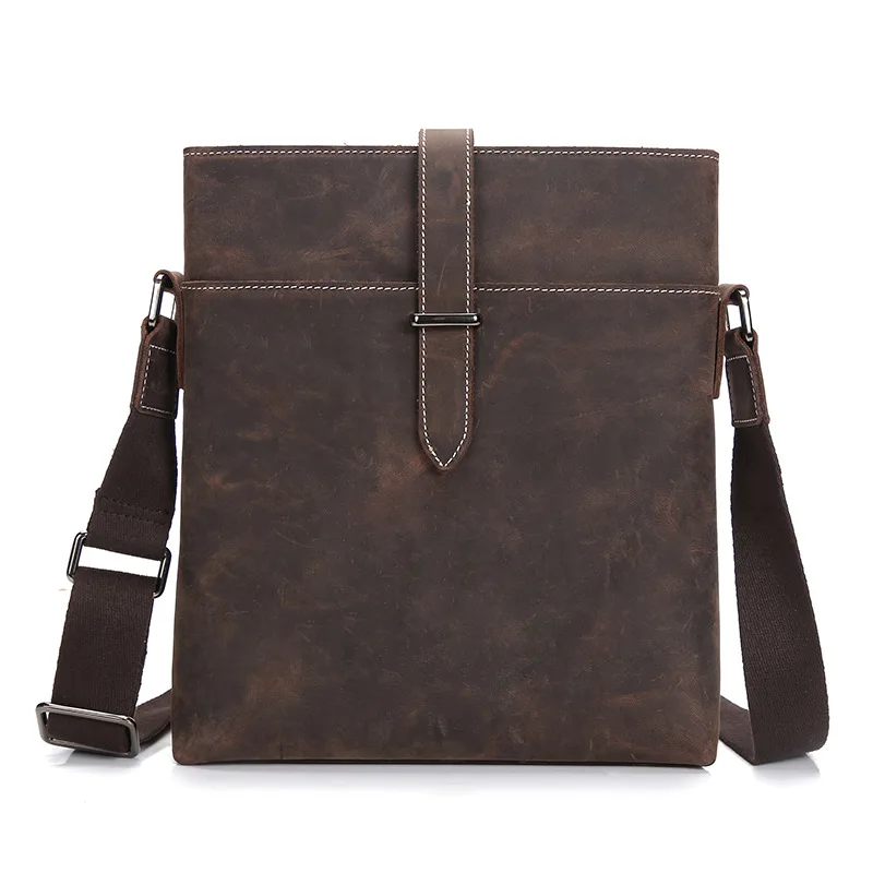 

Leather Men's Mailman Bag Trend Crazy Horse Leather Casual Shoulder Crossbody Bag Stylish Simple Versatile Business Large Capaci
