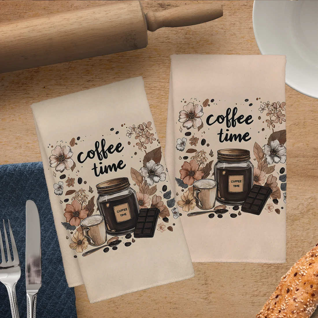 2 قطعة فنجان القهوة خمر الشوكولاته بار منشفة المطبخ طبق الملابس عطلة للمطبخ منشفة الديكور 40x60 سنتيمتر #6