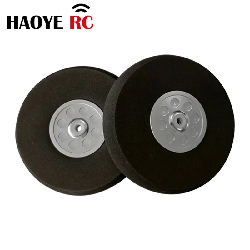 Haoye 1 Pc CNC Landing Gear Wheels Aluminum Hub EVA Foamed Wheels Sponge Tires Tyre For RC Airplane Replacement Accessory