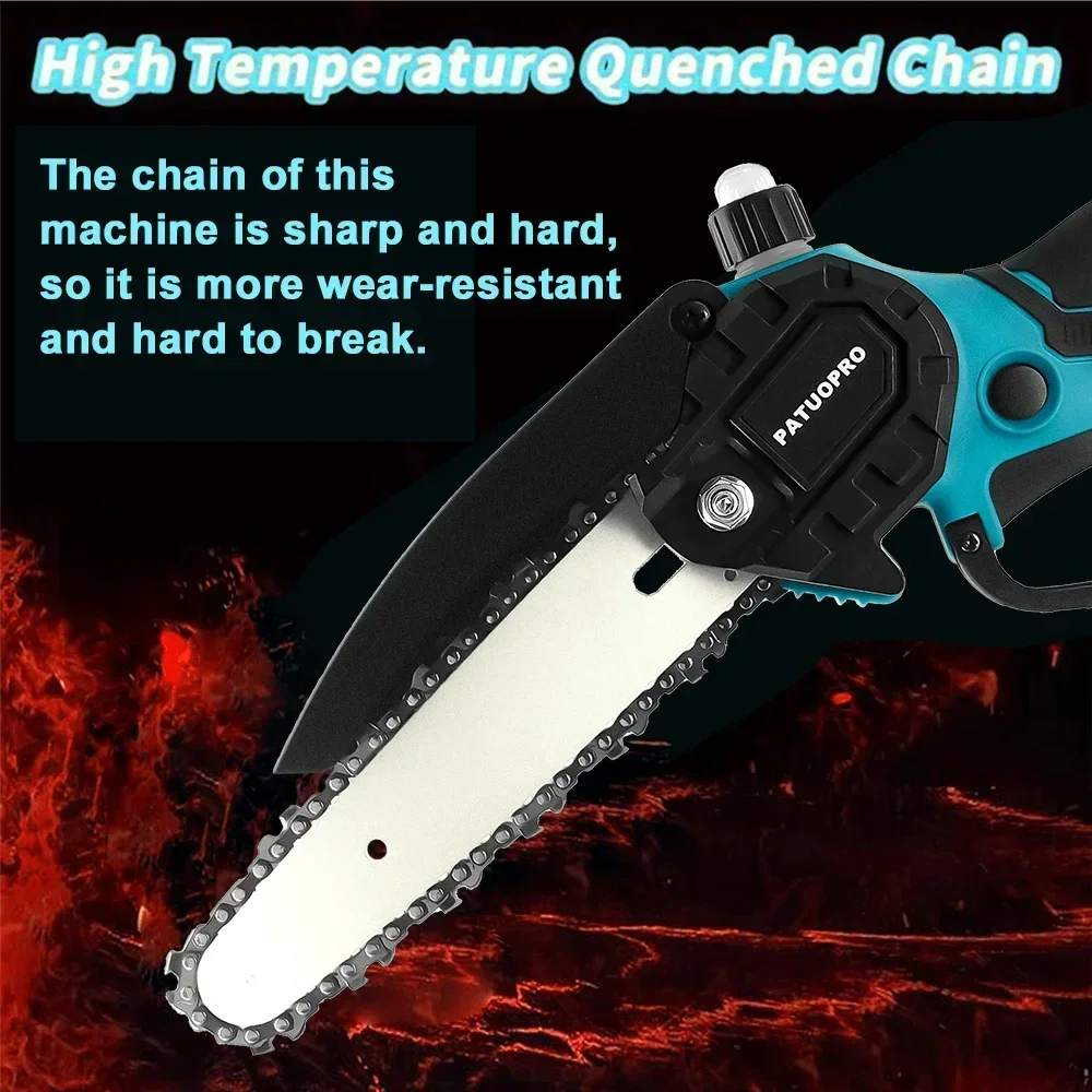 6 Inch Portable Electric Saw Cordless Brushless Chainsaw Tree Branch Logging Woodworking Garden Tool For Makita 18V Battery