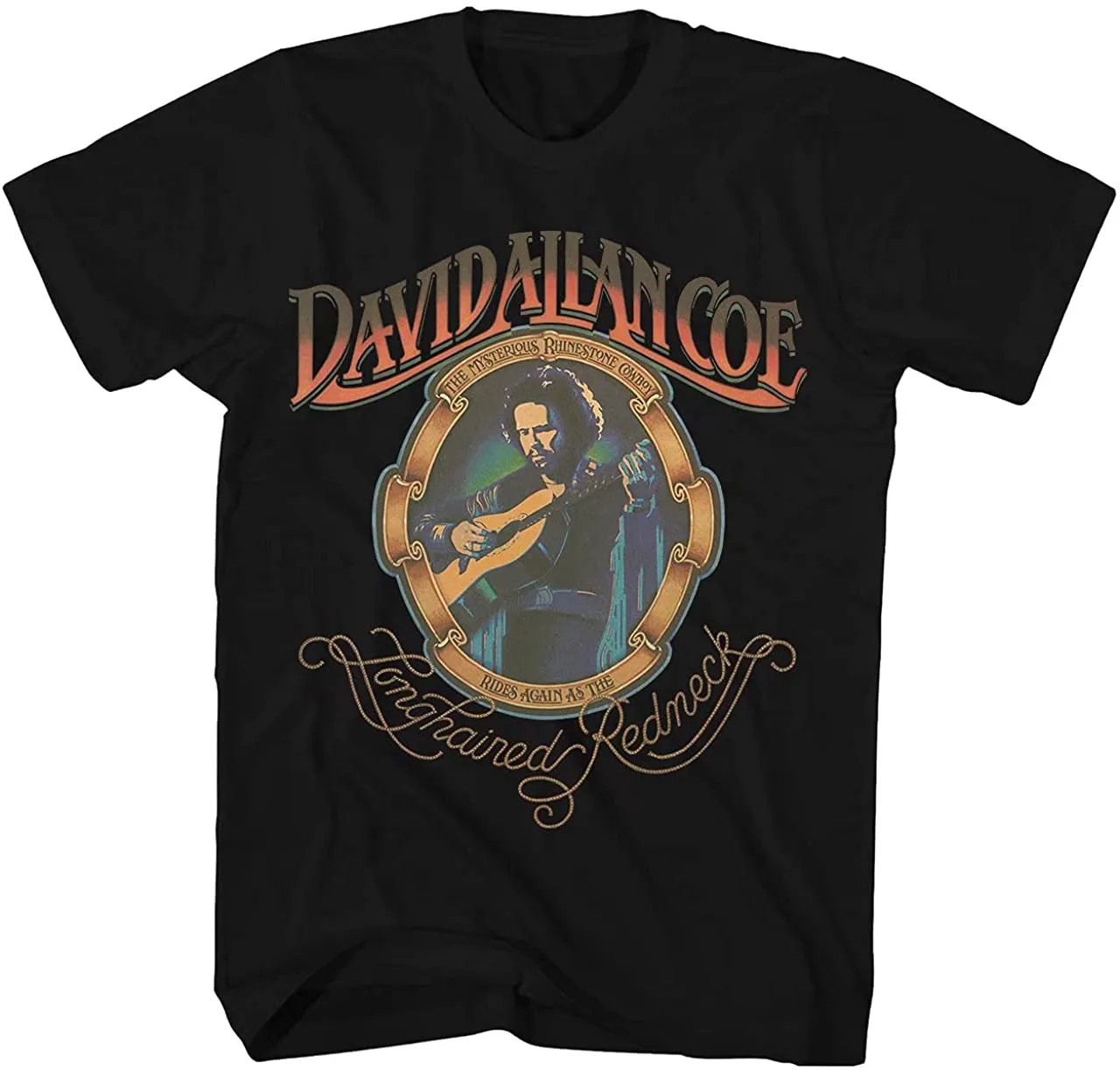 Vintage David Allan Coe Live In Concert Cotton Black S-5XL Unisex Shirt Te3872