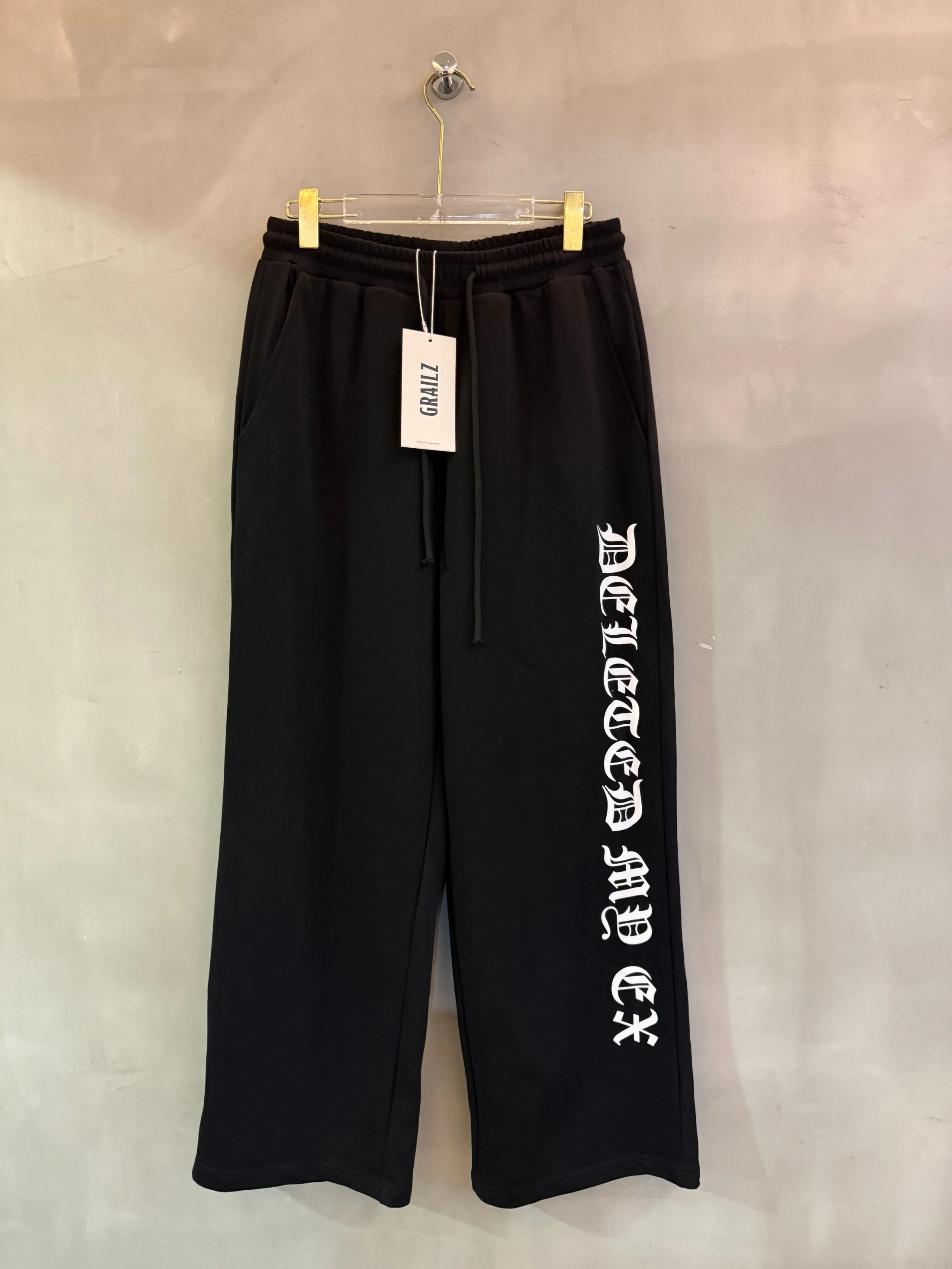 

Ailz Project Spor Sanskrit Slogan Printed Straight Leg Cotton Casual Pants Heavyweight Sweatpants Casual Loose Fit