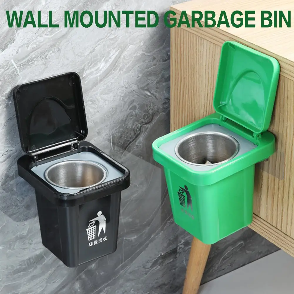 Stainless Steel Wall-Mounted Ashtray with Lid - Contemporary Irregular Shape, Dust-Proof Design for Bathroom & Home Decor