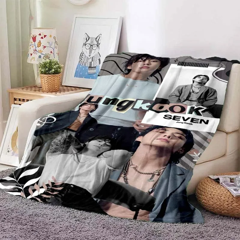 

Male celebrity J-Jung K-ook printed blanket living room sofa blanket bedroom decoration blanket flannel soft warmthcustomizable