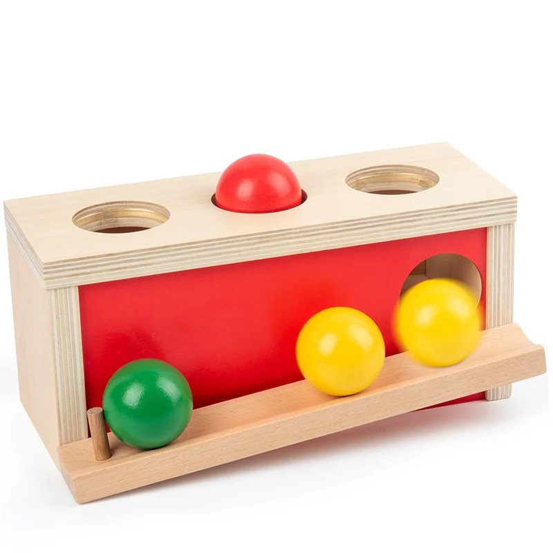 

Montessori Knocking Ball Box Toys for Children Imbucare Box Montessori Materials Teaching Aids Infants Wooden Toys for Children