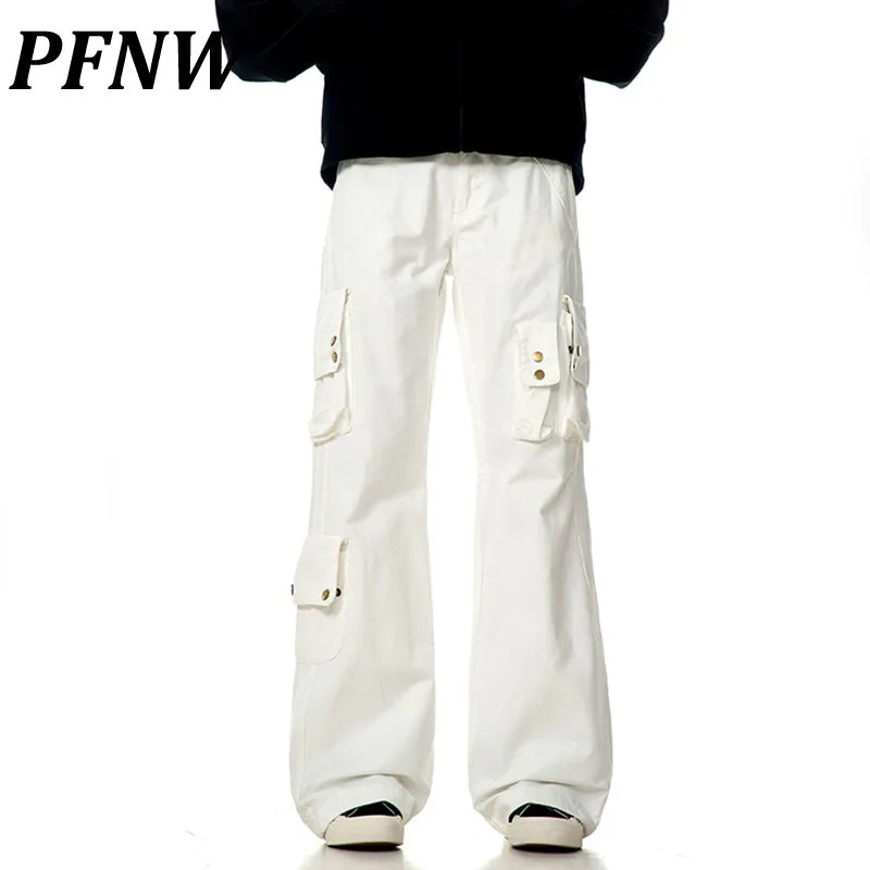 

PFNW 2024 New Stylish Men's Cargo Pants American Retro Tie-dye Multi Pocket Loose Casual Straight Male Autumn Trousers 28W3889