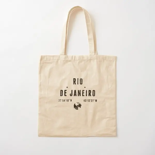 Rio De Janeiro Cotton  Canvas Bag Ladies Fabric Fashion Designer Travel Printed Women Shopper Handbag Shoulder Bag Unisex