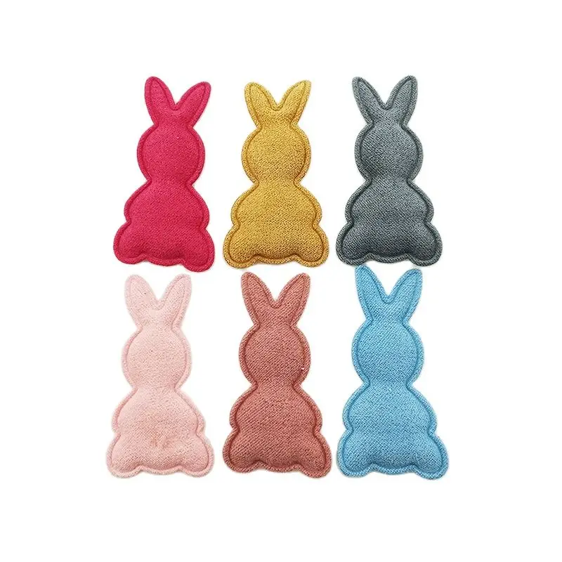 

60Pcs 2.8*5CM Handmade Rabbit Padded Appliques For Baby Hairpin Headwear Crafts Decor Ornament Garment Accessories