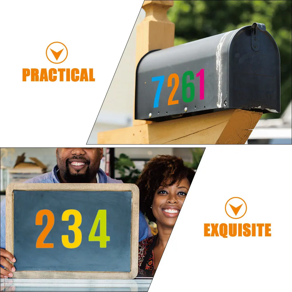 

12 Sheets Number Sticker Adhesive Numbers Large Clear for DIY Trash Can Mailbox Address Label Decals Black Visible