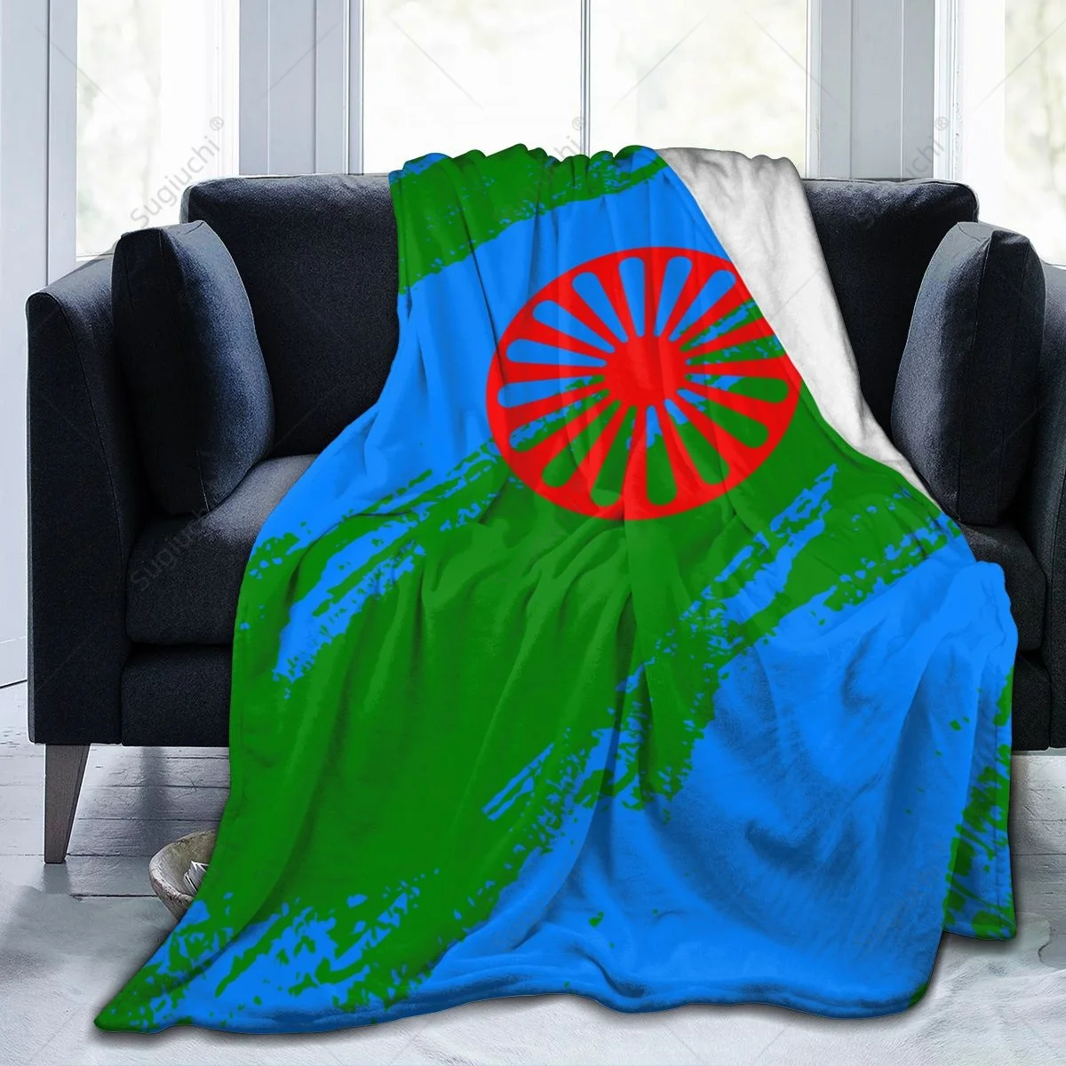 Blanket Rom Gypsy Flag Of The Romani Color Flannel Multifunction Camping Sofa Cover Keep Warm